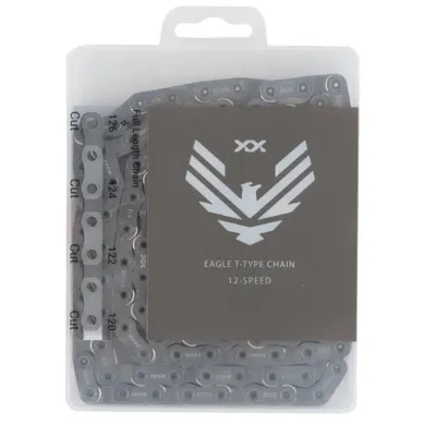 Ланцюг SRAM XX T-Type Eagle Flattop 12 швидкостей, 126 ланок, сріблястий