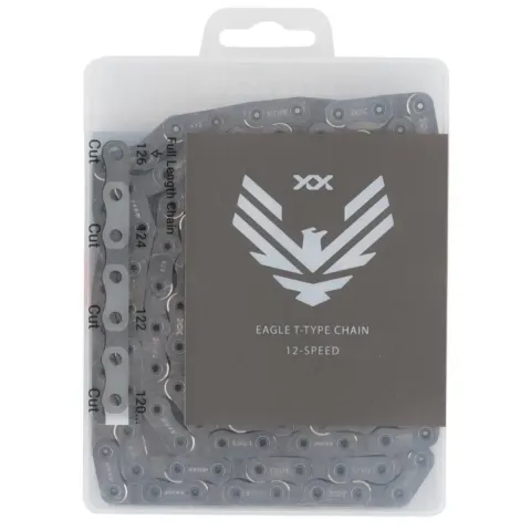 Ланцюг SRAM XX T-Type Eagle Flattop 12 швидкостей, 126 ланок, сріблястий
