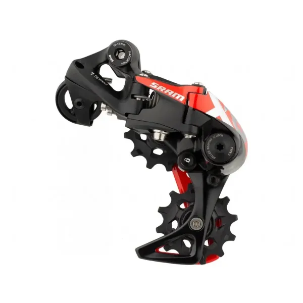 Задній перемикач SRAM X01 DH 7-швидкісний, короткий ричаг, чорно-червоний Задній перемикач SRAM X01 DH 7-швидкісний, короткий ричаг, чорно-червоний