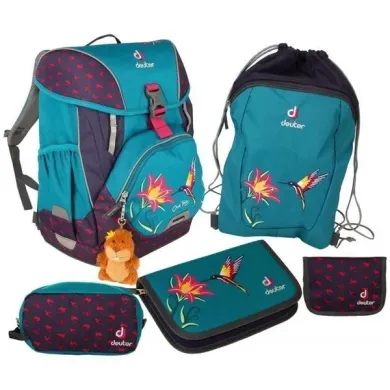 Набір рюкзака та аксесуарів DEUTER OneTwoSet - Sneaker Bag 3044 petrol bird