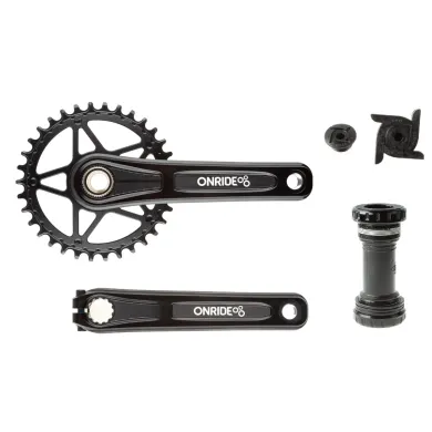 Комплект шатунів ONRIDE Solo Pro 1220, під Hollowtech, 170 мм, 34T, 11/12 швидкостей, чорний
