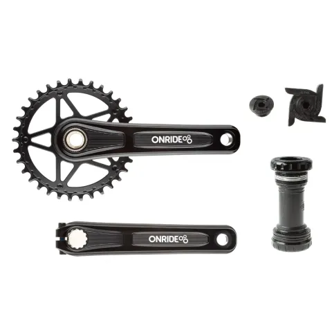 Комплект шатунів ONRIDE Solo Pro 1220, під Hollowtech, 170 мм, 34T, 11/12 швидкостей, чорний