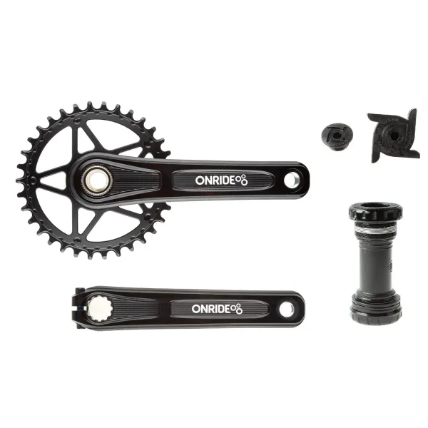 Комплект шатунов ONRIDE Solo Pro 1220, под Hollowtech, 170 мм, 34T, 11/12 скоростей, чёрный