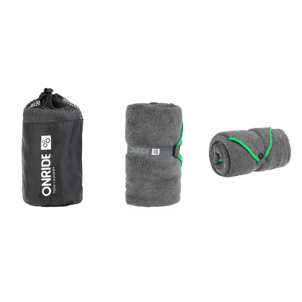 Полотенце из махровой микрофибры ONRIDE Dry, 120х60 см, серое, в чехле