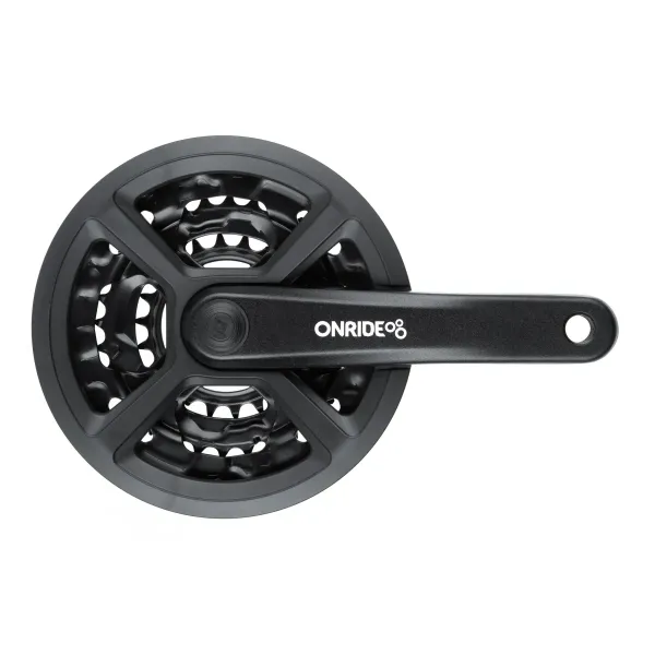 Комплект шатунів Onride Trio 810P, під квадрат, 170 мм, 42-32-22T, 6/7/8 швидкостей, чорний