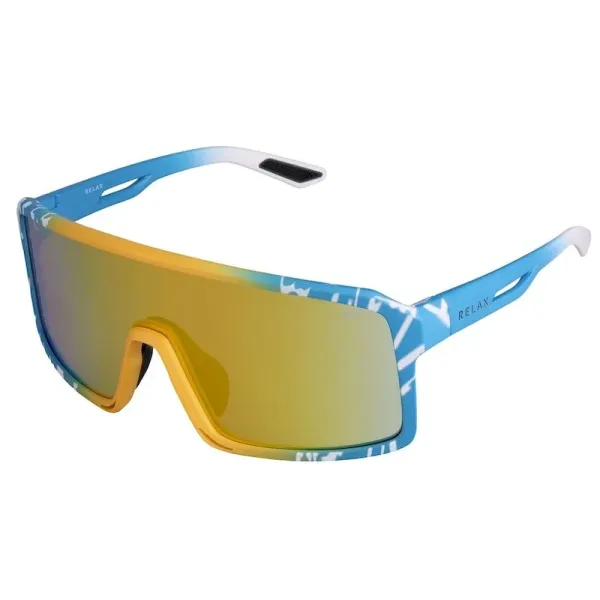 Relax Gull окуляри лижні, оправа TR90 blue/white matt, лінза PC brown orange revo, кат. 2