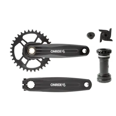 Комплект шатунів ONRIDE Solo Pro 1230, Hollowtech, 170 мм, 34T, 11/12 швидкостей, з кареткою, чорний