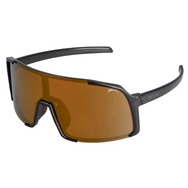 Окуляри Relax Dingo crystal dark grey, лінза brown (PC), gold revo, кат. 3