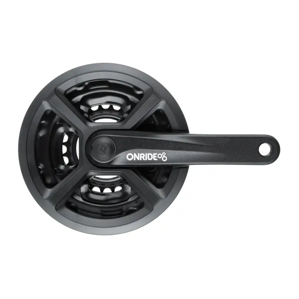 Комплект шатунів ONRIDE Trio 820P, під квадрат, 175 мм, 42-34-24T, 6/7/8 швидкостей, чорний