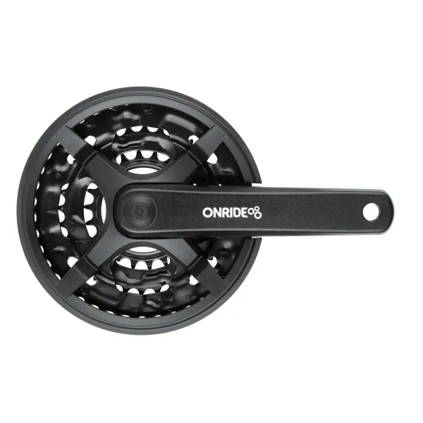 Комплект шатунів ONRIDE Trio 830P, під квадрат, 170 мм, 42-32-22T, чорний