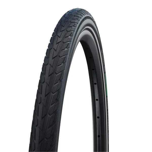 Покришка Schwalbe Road Cruiser 28x1.60 700x40C (42-622) Active, K-Guard, TwinSkin, GREEN, чорний/світловідбивальний