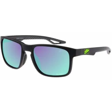 Очки Relax Baltra чёрные прорезиненные, линза smoke (Polarized TAC 1,1 мм), green revo, кат. 3