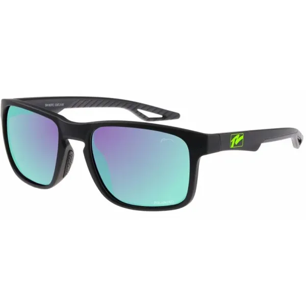 Окуляри Relax Baltra чорні прогумовані, лінза smoke (Polarized TAC 1,1 мм), green revo, кат. 3