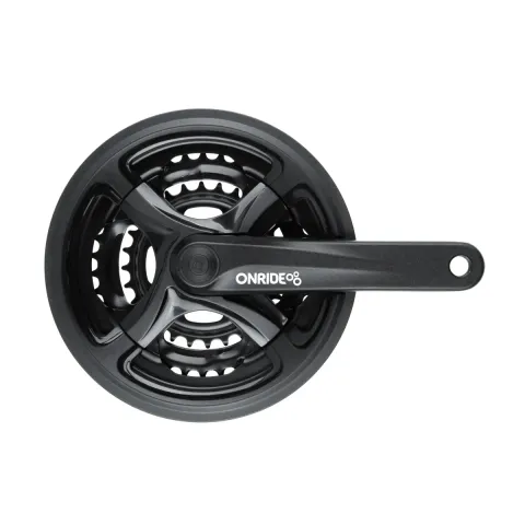 Комплект шатунів ONRIDE Trio 840P, квадрат, 175 мм, 48-38-28T, 8/7/6 швидкостей, чорний