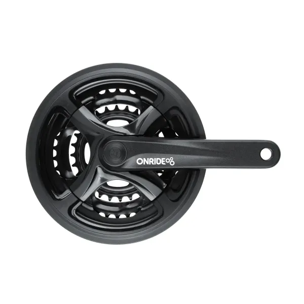 Комплект шатунів Onride Trio 840P, під квадрат, 170 мм, 48-38-28T, чорний Комплект шатунів Onride Trio 840P, під квадрат, 170 мм, 48-38-28T, чорний
