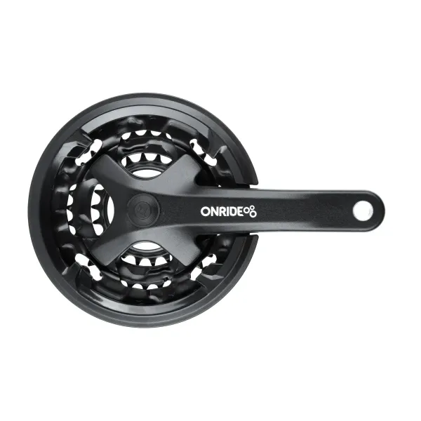 Комплект шатунів Onride Trio 850P, під квадрат, 170 мм, 42-32-22T, 8/7/6 швидкостей, чорний