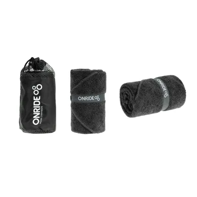 Рушник ONRIDE Dry з махрової мікрофібри, чорний, 100х50 см, у чохлі