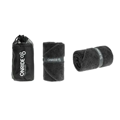Рушник ONRIDE Dry з махрової мікрофібри, чорний, 100х50 см, у чохлі