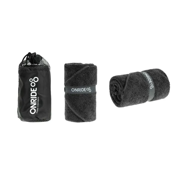 Рушник з махрової мікрофібри ONRIDE Dry чорний, 120х60 см