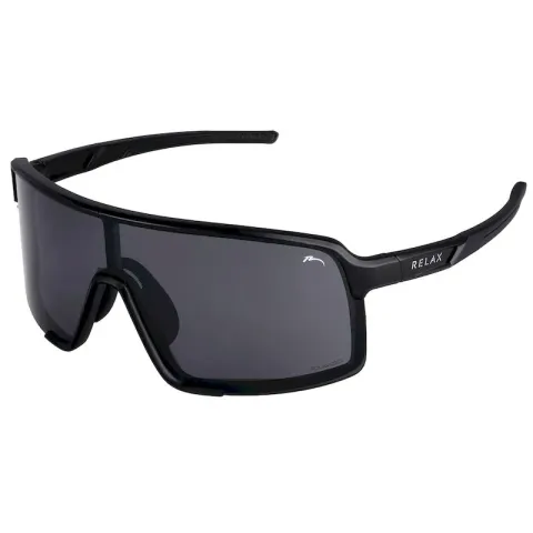 Окуляри Relax Hill black matt, лінза smoke (TAC 1,4mm polarized), flash mirror, кат. 3