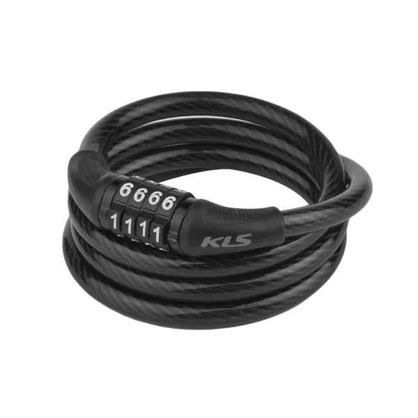 Замок тросиковый кодовый KLS Code 8x1000 мм, черный Замок тросиковый кодовый KLS Code 8x1000 мм, черный