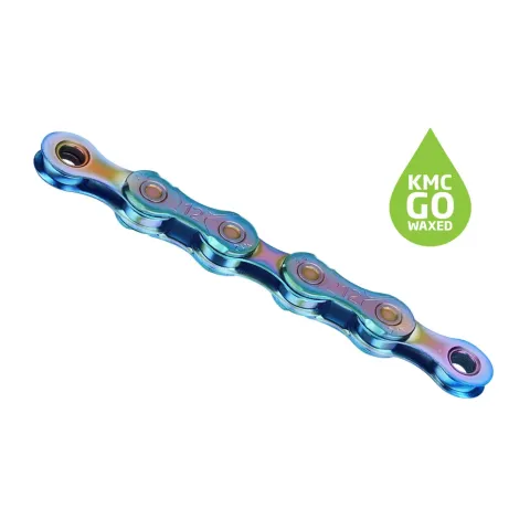 Цепь KMC X12 Aurora Blue 12 скоростей, 126 звеньев, с замком, смазана KMC GO WAX