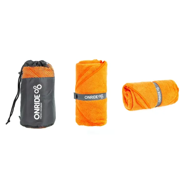 Рушник з махрової мікрофібри ONRIDE Dry, помаранчевий, 120х60 см