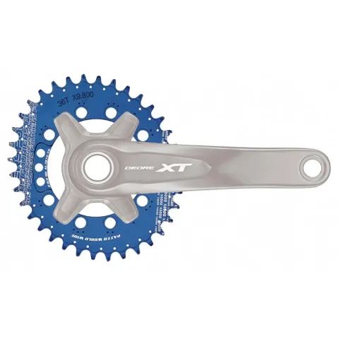 Зірка передня Fouriers DX8000 Full CNC NW Oval Shimano XT 36T синя