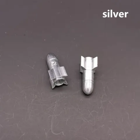 Ковпачки на вентиль Fouriers PE006 Rocket Presta/Schrader алюмінієві срібні