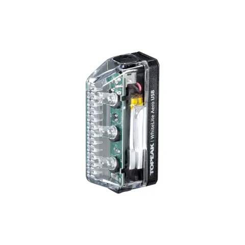 Фара передня Topeak WhiteLite Aero USB, 30 кд, 3 діоди, 2 функції, чорна, 22 г