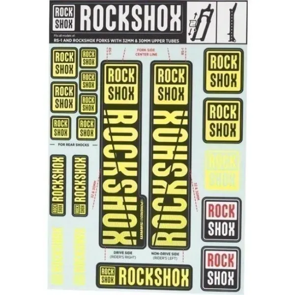 Набір наліпок RockShox KIT 35MM DC NE01 YELLOW Набір наліпок RockShox KIT 35MM DC NE01 YELLOW