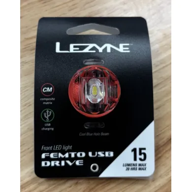 Переднє світло LEZYNE FEMTO USB DRIVE FRONT 15 люменів