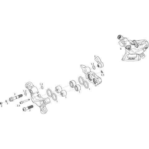 Ремкомплект каліпера Sram CALIPER HARDWARE KIT GUIDE BLK