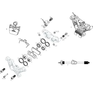 Сервисні запчастини Sram CALIPER PISTON KIT 4 PISTON 16MM 14MM