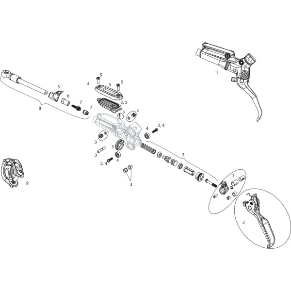 Гальмівна ручка Sram V2 AL BLK GUIDE RSC Гальмівна ручка Sram V2 AL BLK GUIDE RSC