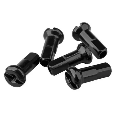 Ніпелі для шприх RaceFace 14G, 12 мм, алюміній, чорні, 5 шт.