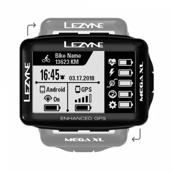Велокомп'ютер LEZYNE MEGA XL GPS Чорний Велокомп'ютер LEZYNE MEGA XL GPS Чорний