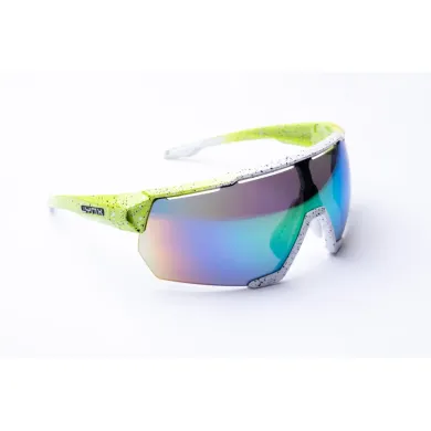 Велосипедні окуляри LYNX Omaha Race shiny green / white with black spot