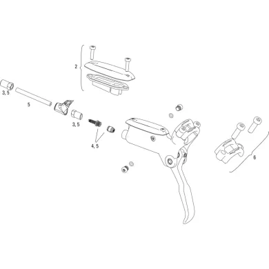 Ручка гальмівна Sram LEVER ASSMBLY, V2 AL GLB LEVEL T