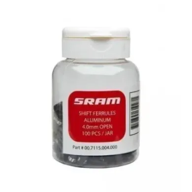 Кінцевик боудена SRAM Shift Ferrules 4,0 мм Aluminum Open Black, 100 шт