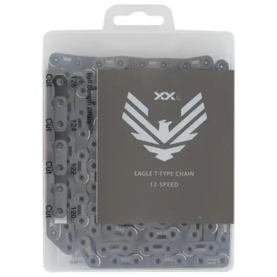 Ланцюг SRAM XX SL Eagle T-Type Flattop, 12 швидкостей, 126 ланок, сріблястий