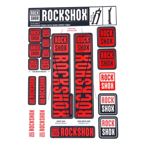 Набір наліпок RockShox KIT 35MM DC SILVER/RED BXR