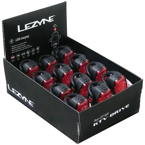 Заднє світло LEZYNE KTV Drive Taillight Чорний 10 люменів Заднє світло LEZYNE KTV Drive Taillight Чорний 10 люменів