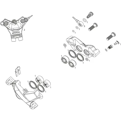 Ремкомплект каліпера Sram CALIPER PISTON KIT 4 PISTON 16MM 15MM