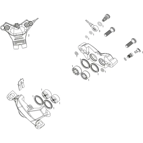 Ремкомплект каліпера Sram CALIPER PISTON KIT 4 PISTON 16MM 15MM
