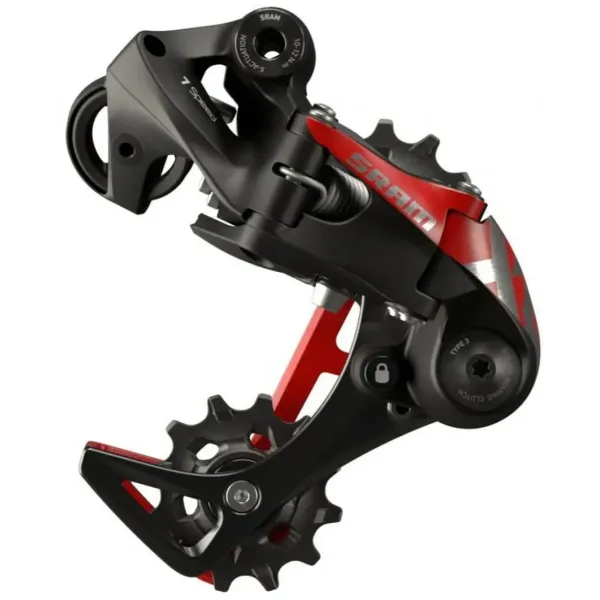 Задній перемикач SRAM X01DH 7швидк. Medium Cage Red Задній перемикач SRAM X01DH 7швидк. Medium Cage Red