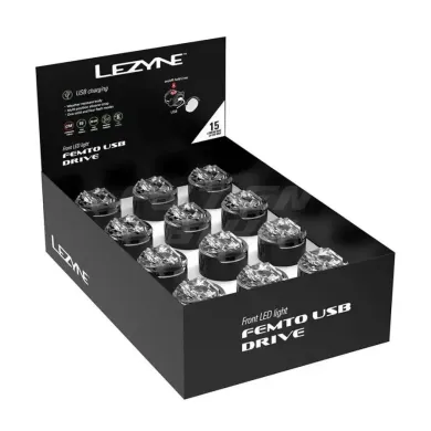 Кріплення для ліхтарів LEZYNE FEMTO USB DRIVE FRONT BOX SET Чорний 15 люменів