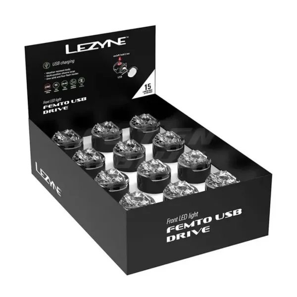 Кріплення для ліхтарів LEZYNE FEMTO USB DRIVE FRONT BOX SET Чорний 15 люменів Кріплення для ліхтарів LEZYNE FEMTO USB DRIVE FRONT BOX SET Чорний 15 люменів