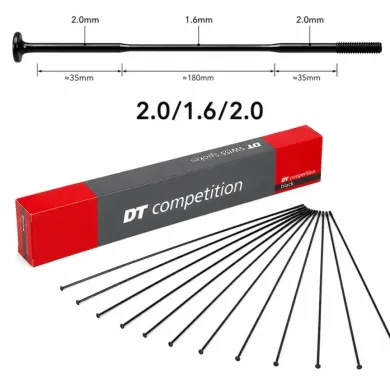 Спиці DT SWISS Competition Race Straight pull 2.0/1.6/2.0 мм 292 мм 100 шт чорні