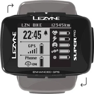 GPS комп'ютер LEZYNE Super Pro GPS Smart Loaded Чорний